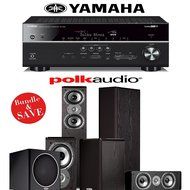 Yamaha RX-V681BL 7.2-Channel 4K Network A/V Receiver + Polk Audio TSi 300 + Polk Audio TSi 100 + Polk Audio CS10...
