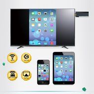 E6 Miracast TV Push Dongle Media Player 1080P HDMI WiFi Display Ezcast DLNA Airplay for Projectors Tablets Laptops... N5