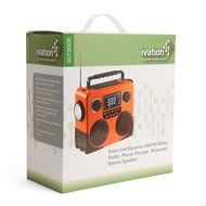 Ivation Water-Resistant Solar- &amp; Dynamo-Powered AM/FM/NOAA Radio, Bluetooth Stereo Speaker &amp; Phone Charger &ndash; Rugged... N5