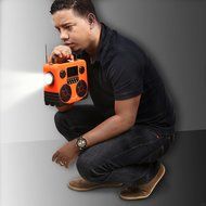 Ivation Water-Resistant Solar- &amp; Dynamo-Powered AM/FM/NOAA Radio, Bluetooth Stereo Speaker &amp; Phone Charger &ndash; Rugged... N8