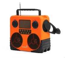 Ivation Water-Resistant Solar- &amp; Dynamo-Powered AM/FM/NOAA Radio, Bluetooth Stereo Speaker &amp; Phone Charger &ndash; Rugged... N10
