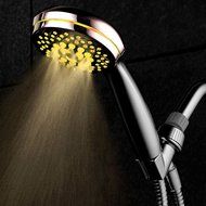 HotelSpa Ultra-Luxury 7-Setting 7 color LED Handheld Shower-Head with Bonus New Slimline Waterproof Bluetooth... N6