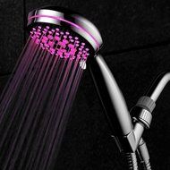 HotelSpa Ultra-Luxury 7-Setting 7 color LED Handheld Shower-Head with Bonus New Slimline Waterproof Bluetooth... N8