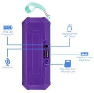 Aduro&reg; Amplify Sound Glow Wireless Portable Speaker w/ LED Light Show &amp; Built-in FM Radio &amp; Hands Free Calling... N6