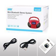 August SE20 &ndash; Mini Bluetooth MP3 Stereo System &ndash; Portable Radio with Powerful Bluetooth Speaker- FM Alarm Clock... N6