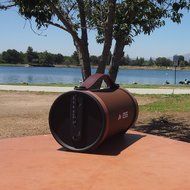 Axess SPBT1033-BR Portable Bluetooth Indoor/Outdoor 2.1 Hi-Fi Cylinder Loud Speaker with SD Card, AUX and FM Inputs... N3