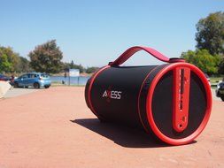Axess SPBT1033-BR Portable Bluetooth Indoor/Outdoor 2.1 Hi-Fi Cylinder Loud Speaker with SD Card, AUX and FM Inputs... N7