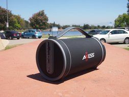 Axess SPBT1033-BR Portable Bluetooth Indoor/Outdoor 2.1 Hi-Fi Cylinder Loud Speaker with SD Card, AUX and FM Inputs... N21