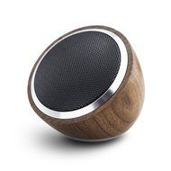 REALVOX Pinecone Solid Wood Portable Bluetooth Speaker, Dark Walnut Wood