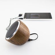 REALVOX Pinecone Solid Wood Portable Bluetooth Speaker, Dark Walnut Wood N5