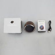 REALVOX Pinecone Solid Wood Portable Bluetooth Speaker, Dark Walnut Wood N8