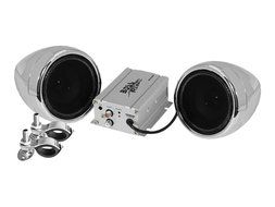 BOSS AUDIO MC420B Chrome 600 watt Motorcycle/ATV Sound System with Bluetooth Audio Streaming, One Pair of 3 inch...