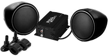 BOSS AUDIO MC420B Chrome 600 watt Motorcycle/ATV Sound System with Bluetooth Audio Streaming, One Pair of 3 inch... N6