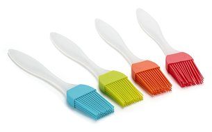 Silicone Basting, BBQ, &amp; Pastry Brush Set of 4 Kitchen Utensils, Dishwasher Safe, Heat Resistant N3