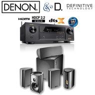 Denon AVR-X1300W Receiver Bundle with Definitive Technolgoy ProCinema 800 System in Black