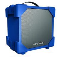 Polaroid Rugged Wireless Portable &amp; Rechargeable Bluetooth Speaker, Made of Wood with Carry on Strap (Blue)