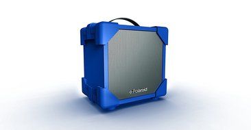 Polaroid Rugged Wireless Portable &amp; Rechargeable Bluetooth Speaker, Made of Wood with Carry on Strap (Blue) N2