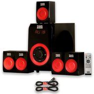 Acoustic Audio AA5180 Home Theater 5.1 Bluetooth Speaker System with FM and 2 Extension Cables