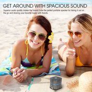 GearIt SoundCube Compact Portable Bluetooth 4.0 Speaker with Built-in Mic and Speakerphone (Gunmetal) N7