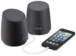 iHome iHM89BC Rechargeable Mini Speakers (Black) N3