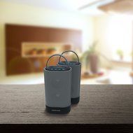 Sharper Image SBT615-2GY Two Wireless Bluetooth 4.0 Speakers, Works Together as Stereo or Separately (GREY) N2
