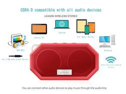 Leadzm Bluetooth Speaker, Waterproof IP65 Hi-Fi Sound Mini Portable Pocket-size Dual 3W Wireless Bluetooth Stereo... N9