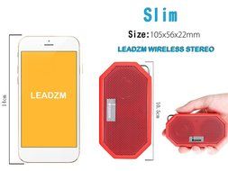 Leadzm Bluetooth Speaker, Waterproof IP65 Hi-Fi Sound Mini Portable Pocket-size Dual 3W Wireless Bluetooth Stereo... N10