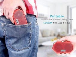 Leadzm Bluetooth Speaker, Waterproof IP65 Hi-Fi Sound Mini Portable Pocket-size Dual 3W Wireless Bluetooth Stereo... N13