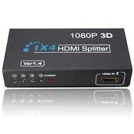 1 In 4 OUT HD 1080P 3D 1.4 HDMI Splitter Duplicator Amplifier Switch AC Adapter N3