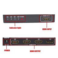 1 In 4 OUT HD 1080P 3D 1.4 HDMI Splitter Duplicator Amplifier Switch AC Adapter N5