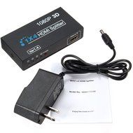 1 In 4 OUT HD 1080P 3D 1.4 HDMI Splitter Duplicator Amplifier Switch AC Adapter N6