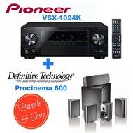 Pioneer VSX-1024 7.2-Channel Network A/V Receiver (Black) + Definitive Technology ProCinema 600 5.1 Speaker System...