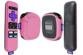 Skinomi TechSkin - Roku SE Pink Carbon Fiber Full Body Skin / Front &amp; Back Wrap Clear Film / Ultra HD and Anti-Bubble...