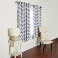 Best Home Fashion Room Darkening Chevron Print Curtains - Antique Bronze Grommet Top - Grey- 52"W X 63"L - (1... N2