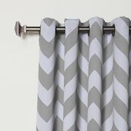 Best Home Fashion Room Darkening Chevron Print Curtains - Antique Bronze Grommet Top - Grey- 52"W X 63"L - (1... N4