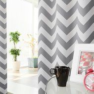 Best Home Fashion Room Darkening Chevron Print Curtains - Antique Bronze Grommet Top - Grey- 52"W X 63"L - (1... N5