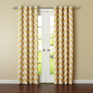 Best Home Fashion Room Darkening Chevron Print Curtains - Antique Bronze Grommet Top - Grey- 52"W X 63"L - (1... N7