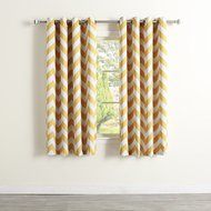 Best Home Fashion Room Darkening Chevron Print Curtains - Antique Bronze Grommet Top - Grey- 52"W X 63"L - (1... N18