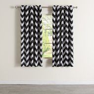 Best Home Fashion Room Darkening Chevron Print Curtains - Antique Bronze Grommet Top - Grey- 52"W X 63"L - (1... N21