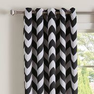 Best Home Fashion Room Darkening Chevron Print Curtains - Antique Bronze Grommet Top - Grey- 52"W X 63"L - (1... N22