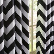 Best Home Fashion Room Darkening Chevron Print Curtains - Antique Bronze Grommet Top - Grey- 52"W X 63"L - (1... N23