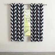 Best Home Fashion Room Darkening Chevron Print Curtains - Antique Bronze Grommet Top - Grey- 52"W X 63"L - (1... N27
