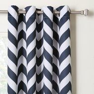 Best Home Fashion Room Darkening Chevron Print Curtains - Antique Bronze Grommet Top - Grey- 52"W X 63"L - (1... N28