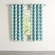 Best Home Fashion Room Darkening Chevron Print Curtains - Antique Bronze Grommet Top - Grey- 52"W X 63"L - (1... N31