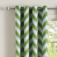 Best Home Fashion Room Darkening Chevron Print Curtains - Antique Bronze Grommet Top - Grey- 52"W X 63"L - (1... N45