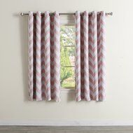 Best Home Fashion Room Darkening Chevron Print Curtains - Antique Bronze Grommet Top - Grey- 52"W X 63"L - (1... N49