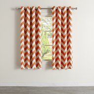 Best Home Fashion Room Darkening Chevron Print Curtains - Antique Bronze Grommet Top - Grey- 52"W X 63"L - (1... N52