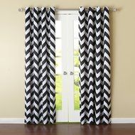 Best Home Fashion Room Darkening Chevron Print Curtains - Antique Bronze Grommet Top - Grey- 52"W X 63"L - (1... N55