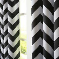 Best Home Fashion Room Darkening Chevron Print Curtains - Antique Bronze Grommet Top - Grey- 52"W X 63"L - (1... N57
