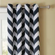 Best Home Fashion Room Darkening Chevron Print Curtains - Antique Bronze Grommet Top - Grey- 52"W X 63"L - (1... N66